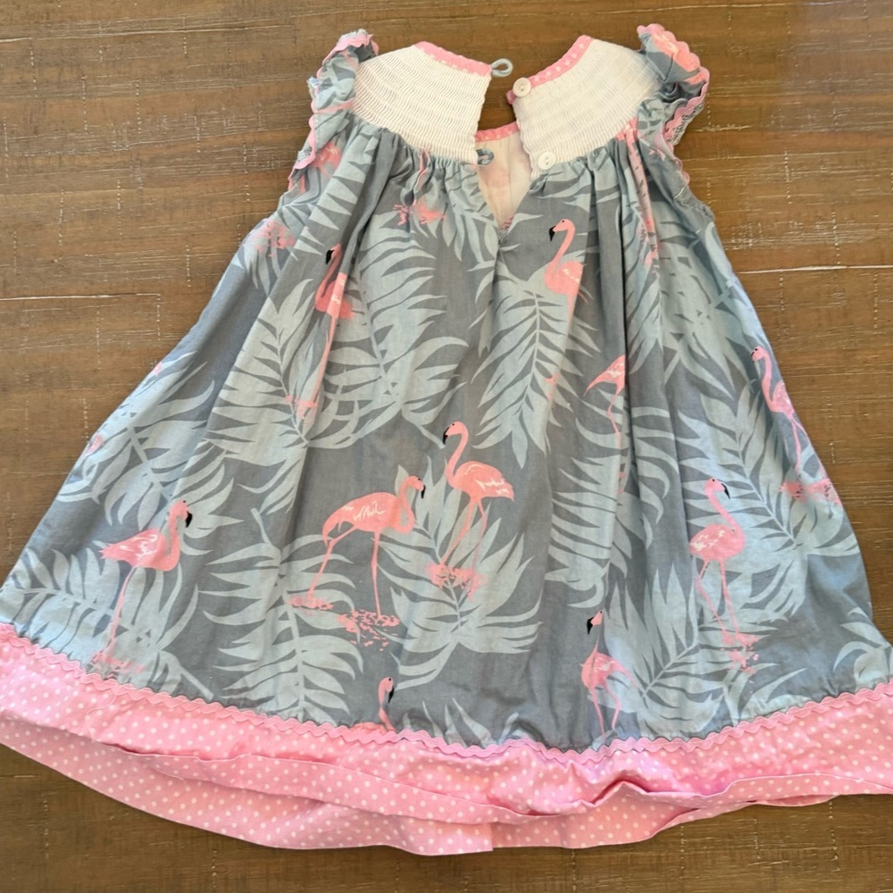 Lil Cactus 24m Smocked Flamingo Dress - Picture 3 of 4